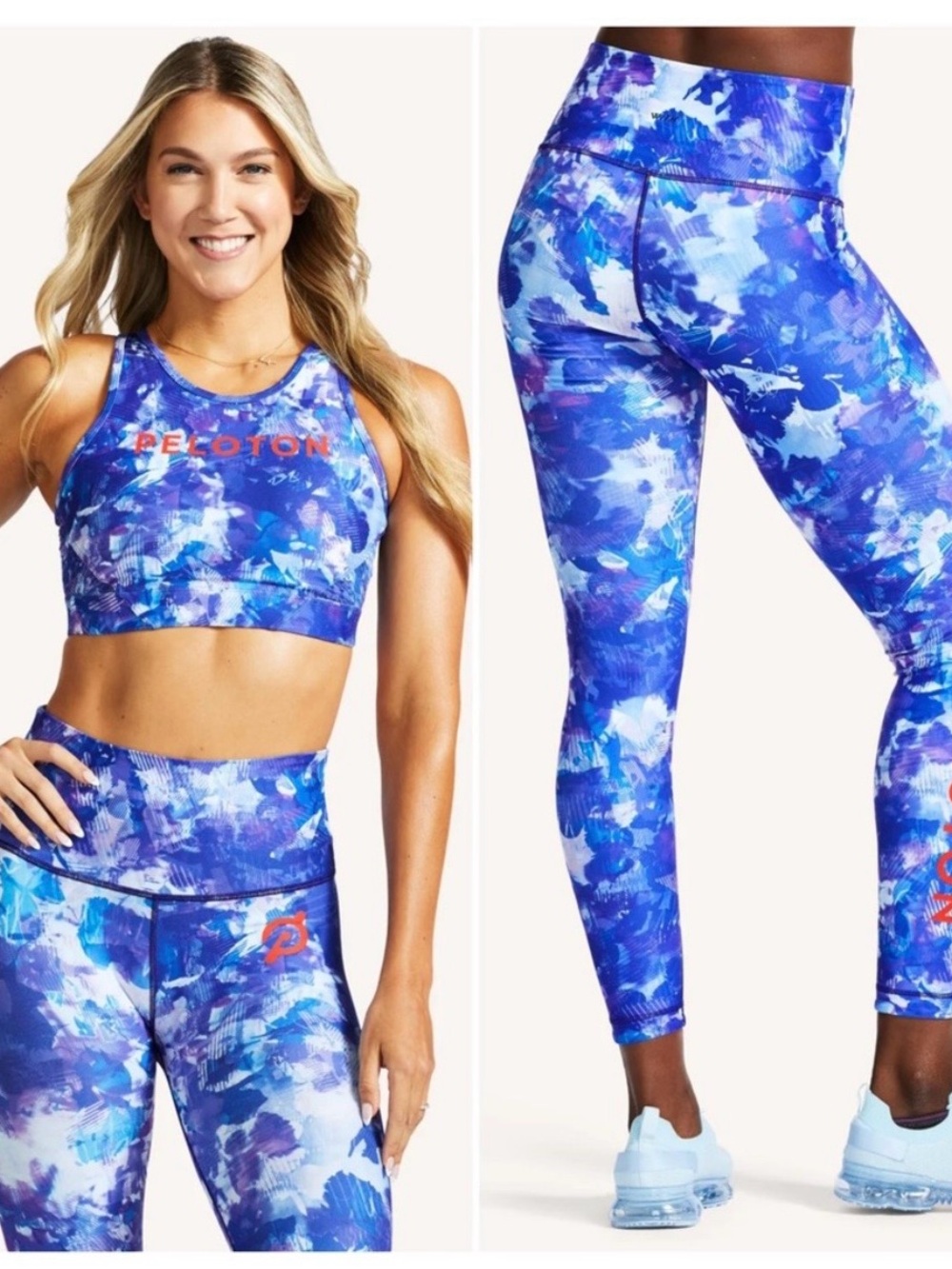 Peloton Blue Moves Leggings and Bra Set